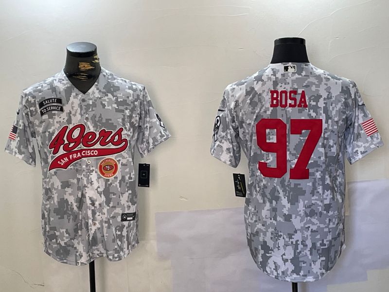 Men San Francisco 49ers #97 Bosa Nike Arctic Camo 2024 Salute to Service Limited NFL Jersey style 5->san francisco 49ers->NFL Jersey